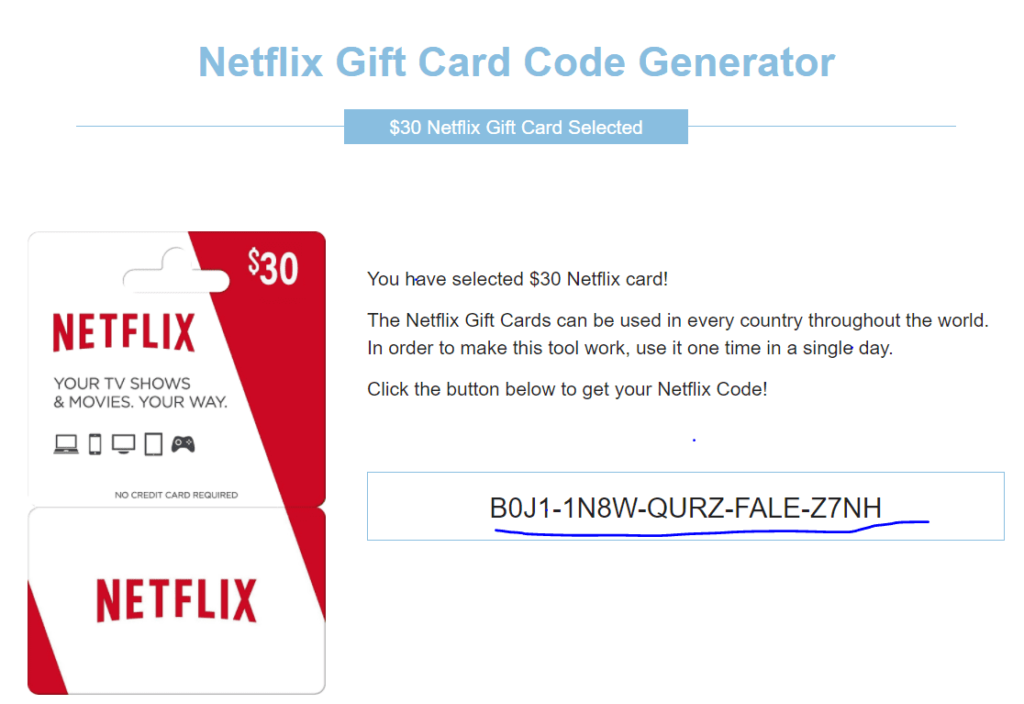 Free Netflix Gift Card Code Generator No Human Verfication